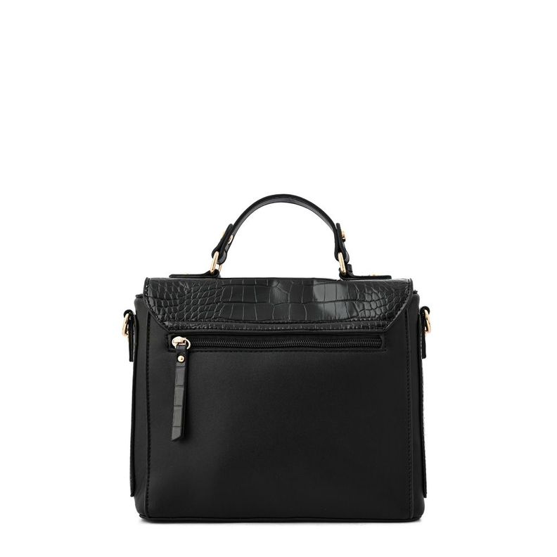 Cartera bandolera con tapa mediana ariana negro-2