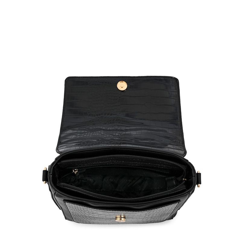 Cartera bandolera con tapa mediana ariana negro-3