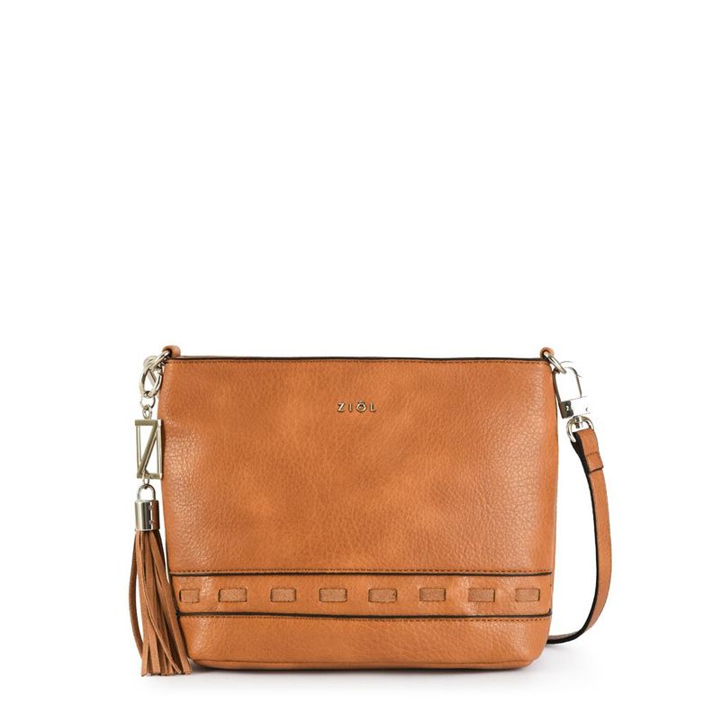 Cartera bandolera mediana kristal camel