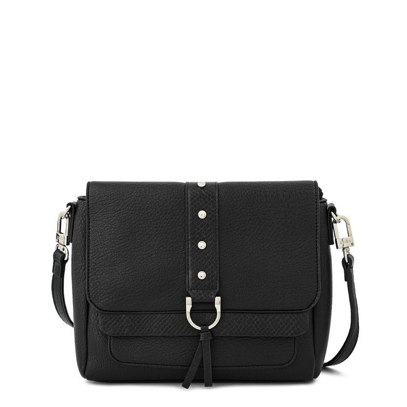 Cartera bandolera con tapa althea pequena negro especial