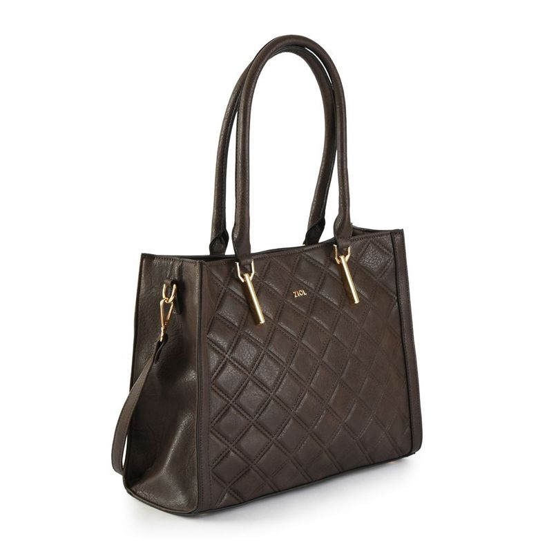 Cartera dos asas tres divisiones mediana milena café oscuro-1