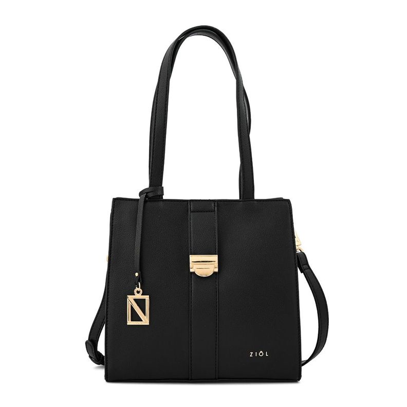 Cartera dos asas mediana creta negro-0
