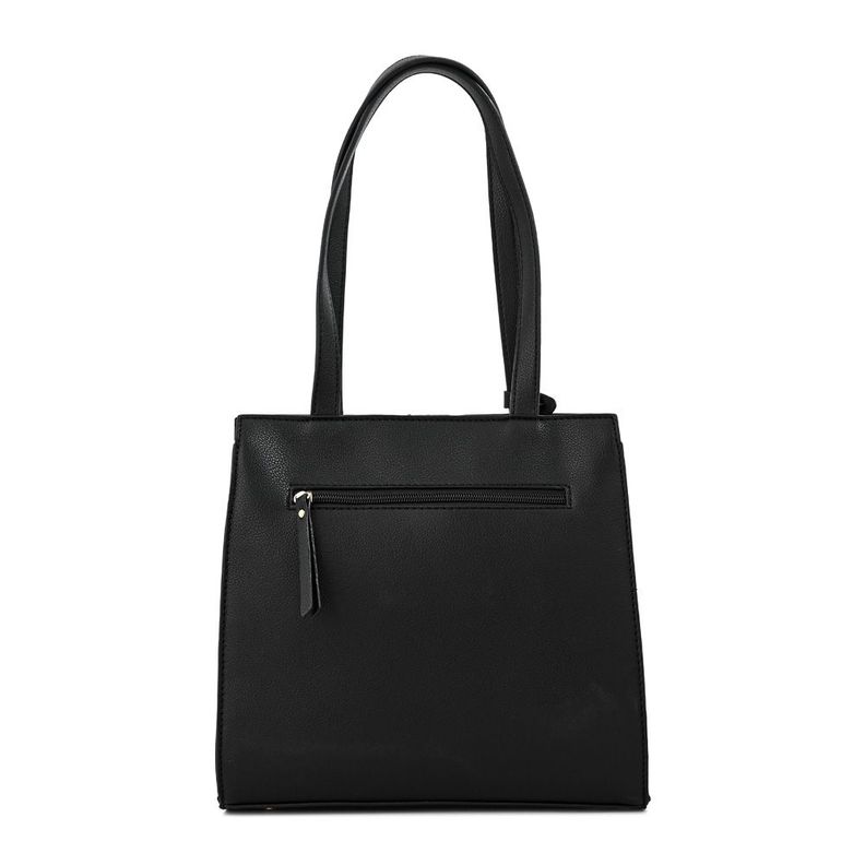 Cartera dos asas mediana creta negro-2