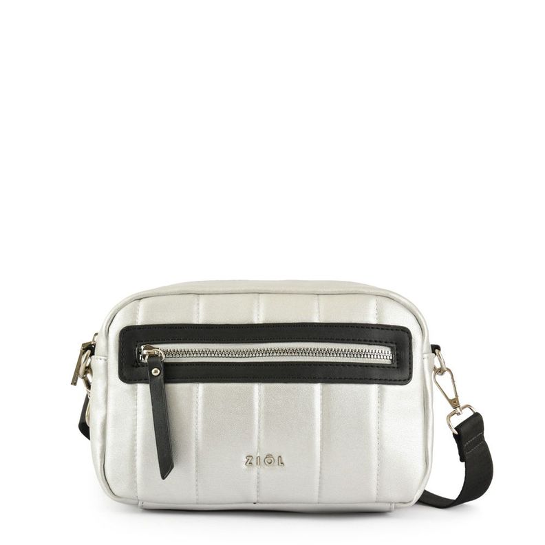 Cartera bandolera mediana tami plateado-0