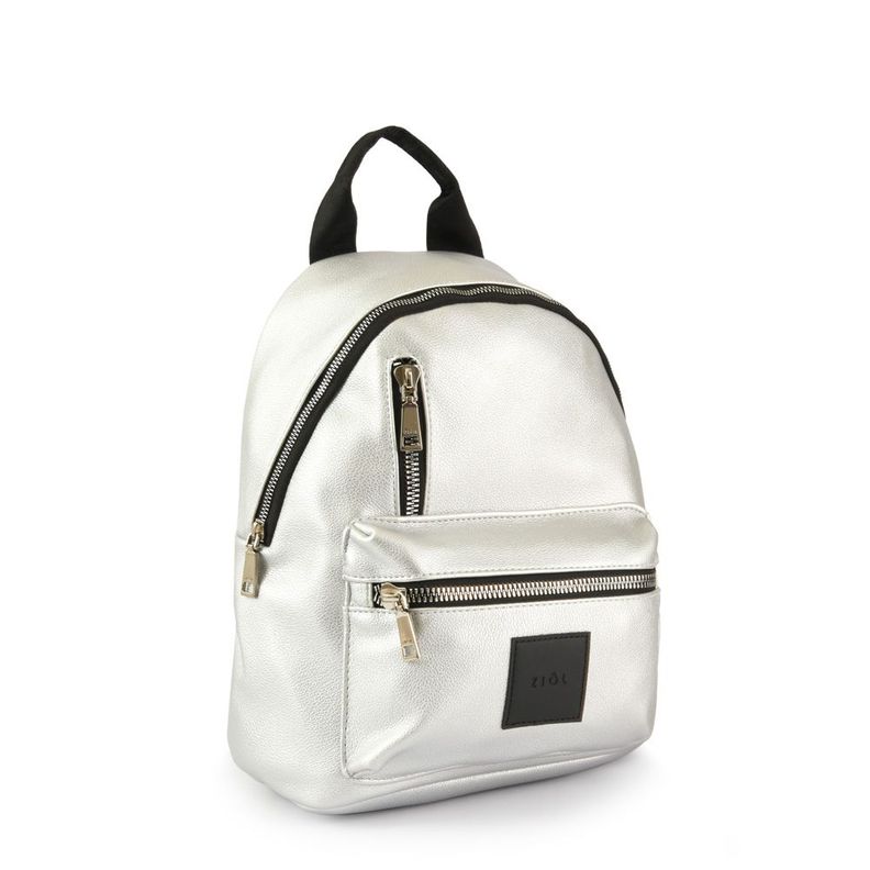 Mochila mediana ina plateado-1