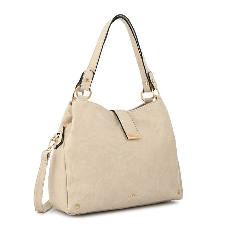 Cartera dos asas tres divisiones mediana alida blanco crudo-1