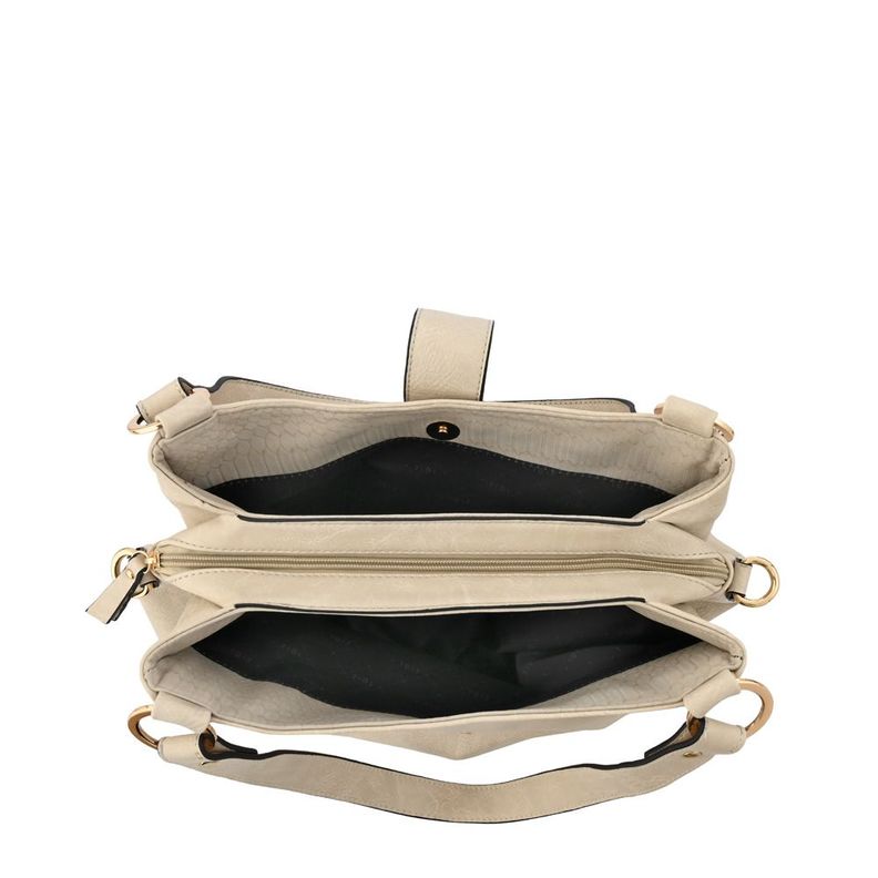 Cartera dos asas tres divisiones mediana alida blanco crudo-3
