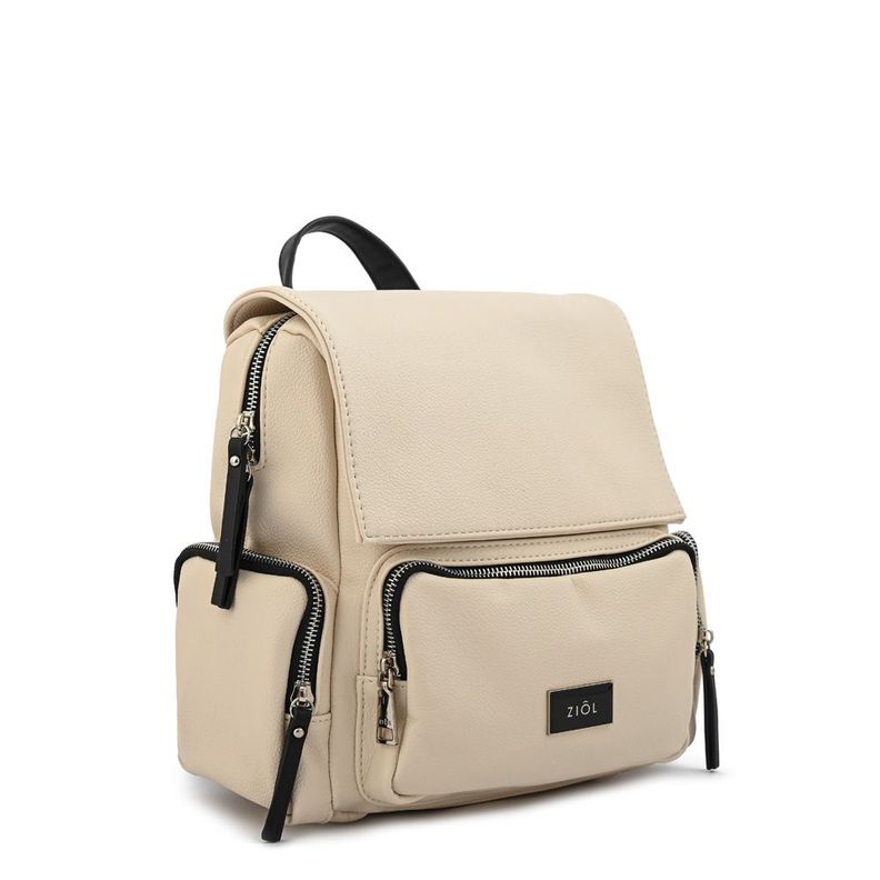 Mochila con tapa pequeña mila blanco crudo-1