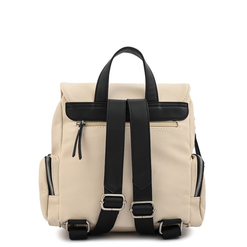 Mochila con tapa pequeña mila blanco crudo-2