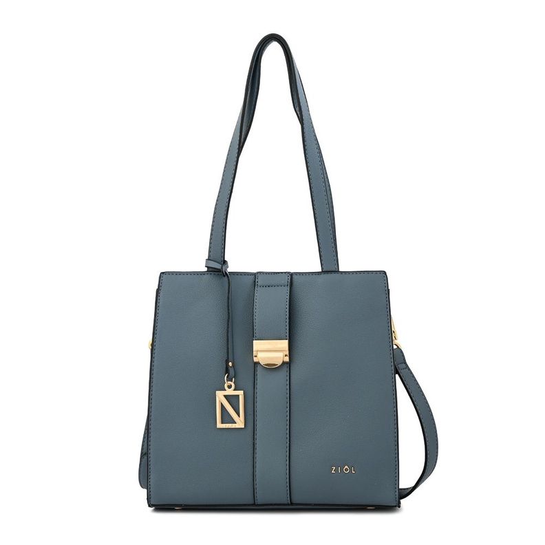 Cartera dos asas mediana creta denim-0