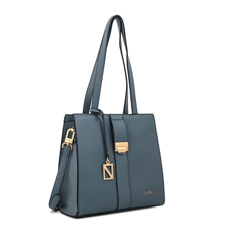 Cartera dos asas mediana creta denim-1