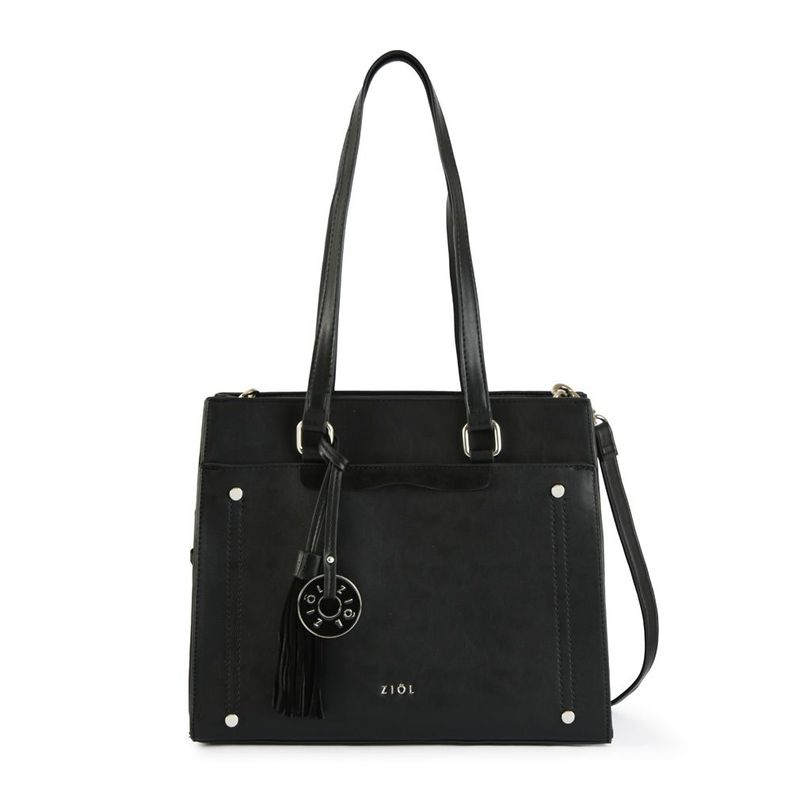 Cartera dos asas tres divisiones mediana inisa negro-0