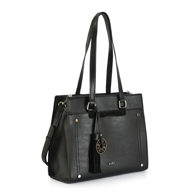 Cartera dos asas tres divisiones mediana inisa negro-1