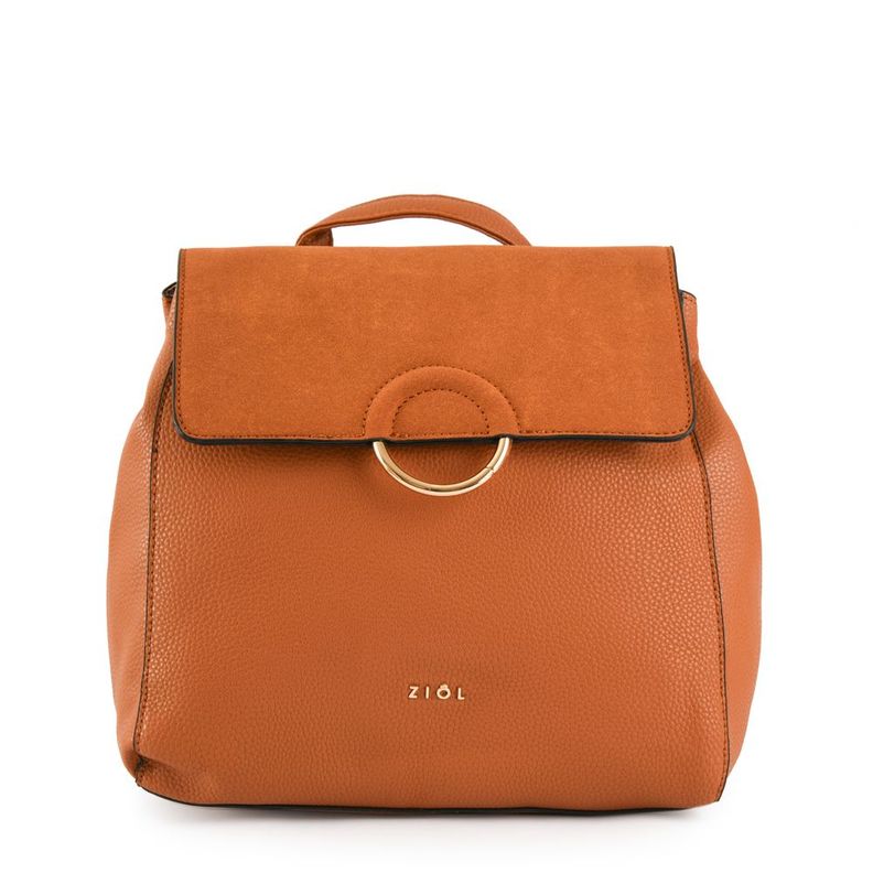 Mochila con tapa mediana sophie camel-0