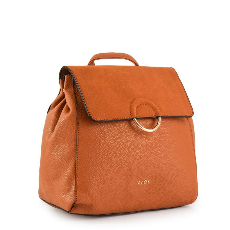Mochila con tapa mediana sophie camel-1