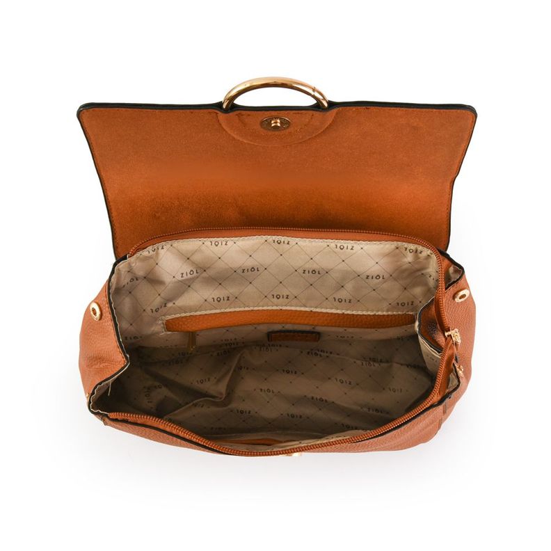 Mochila con tapa mediana sophie camel-3