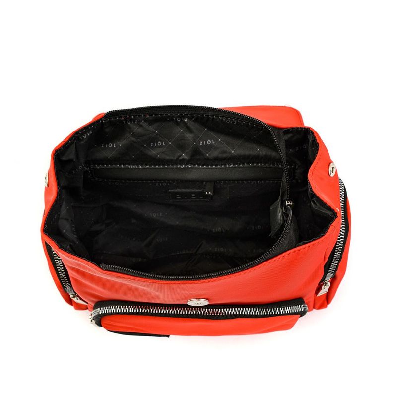 Mochila con tapa mediana maciel rojo tomate-3