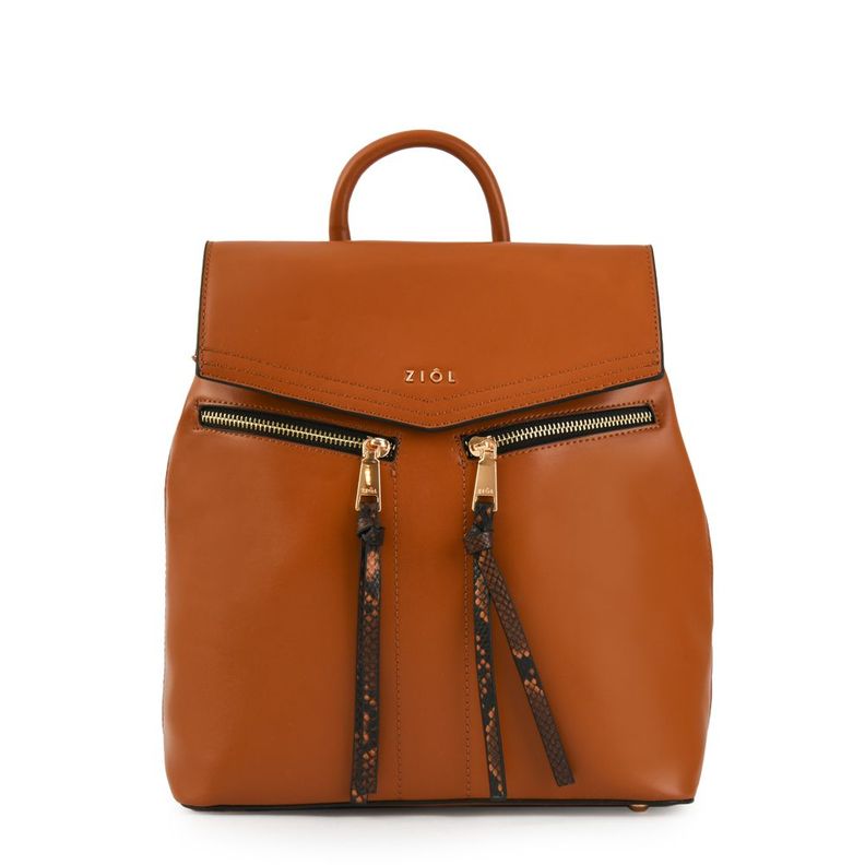 Mochila con tapa pequeña alanis camel-0