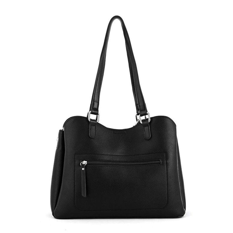 Cartera dos asas tres divisiones grande malva negro-2