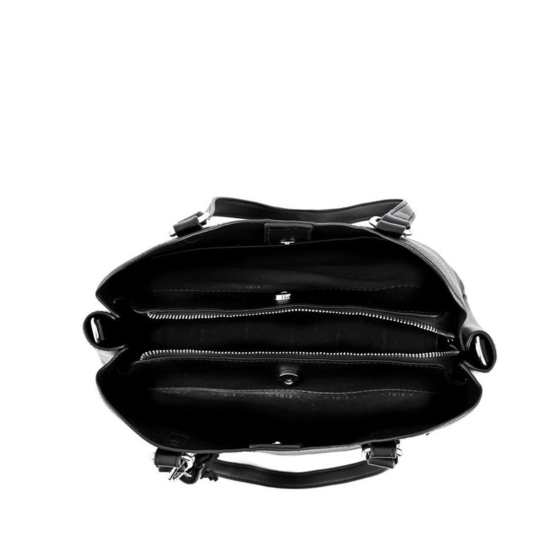 Cartera dos asas tres divisiones grande malva negro-3