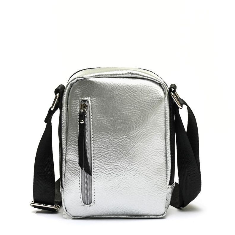 Cartera bandolera pequeña calisto plateado-2