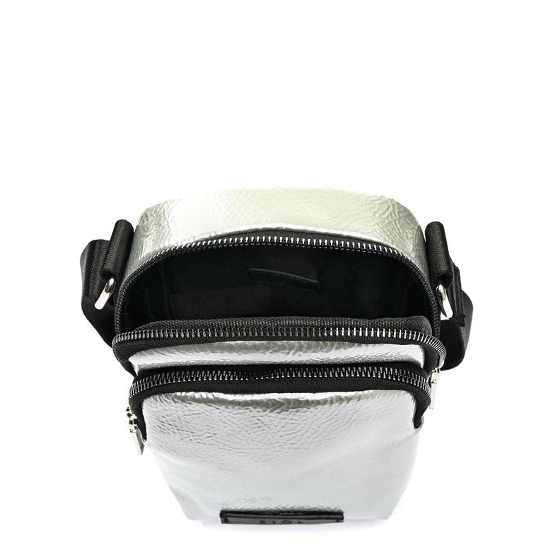 Cartera bandolera pequeña calisto plateado-3