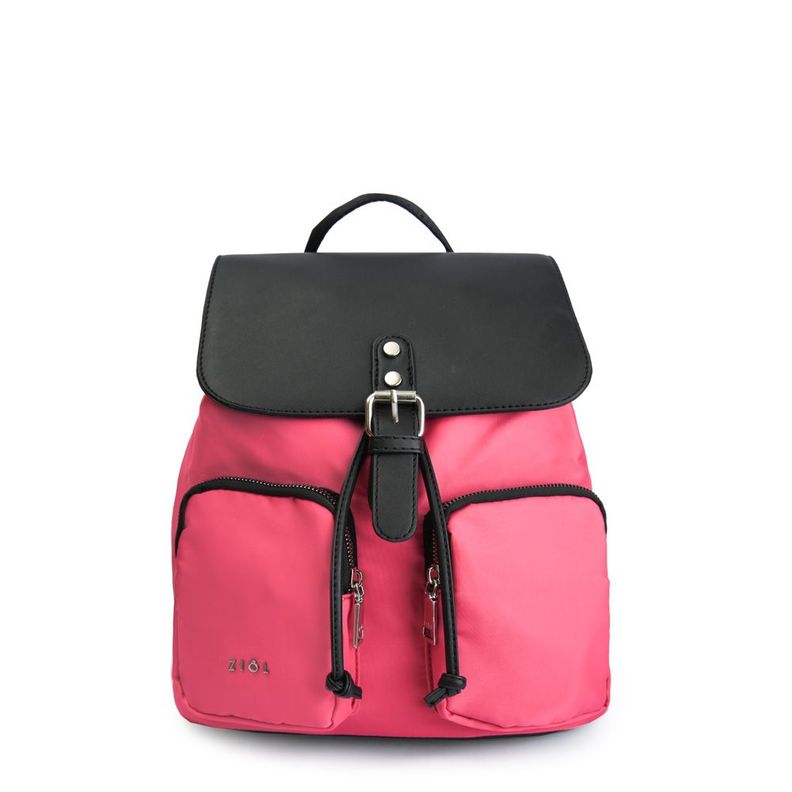 Mochila con tapa mediana minzip fucsia-0