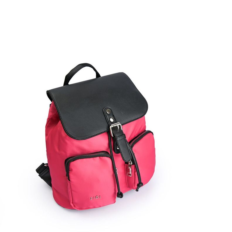 Mochila con tapa mediana minzip fucsia-1