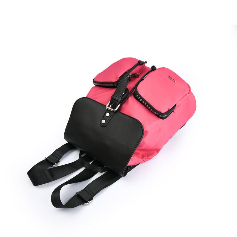 Mochila con tapa mediana minzip fucsia-2