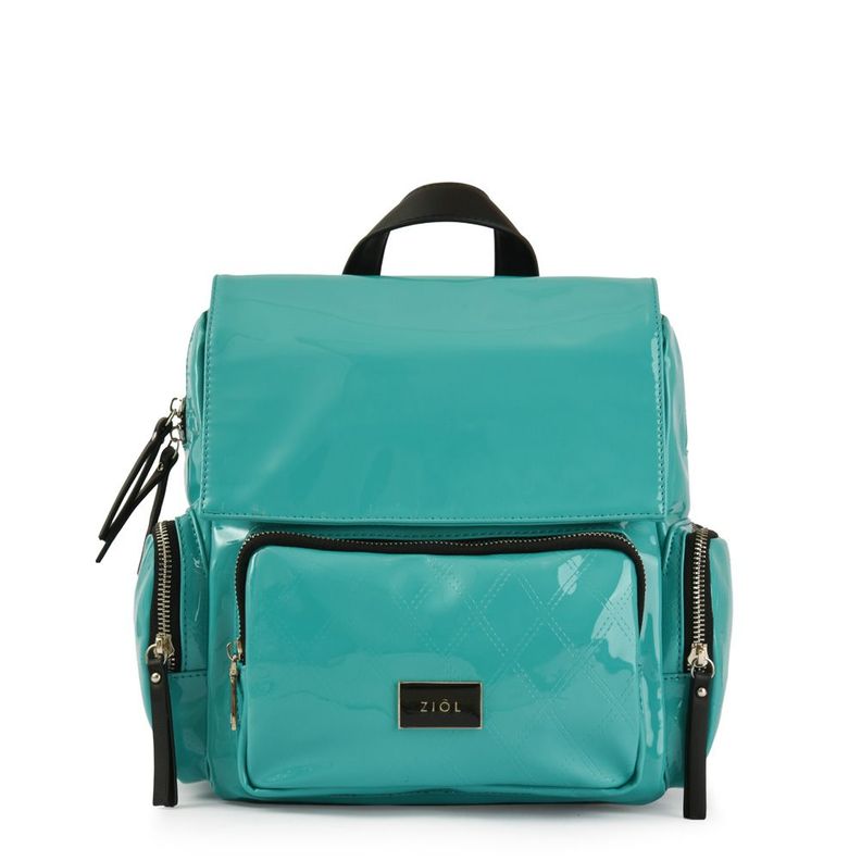 Mochila con tapa pequeña mila turquesa-0