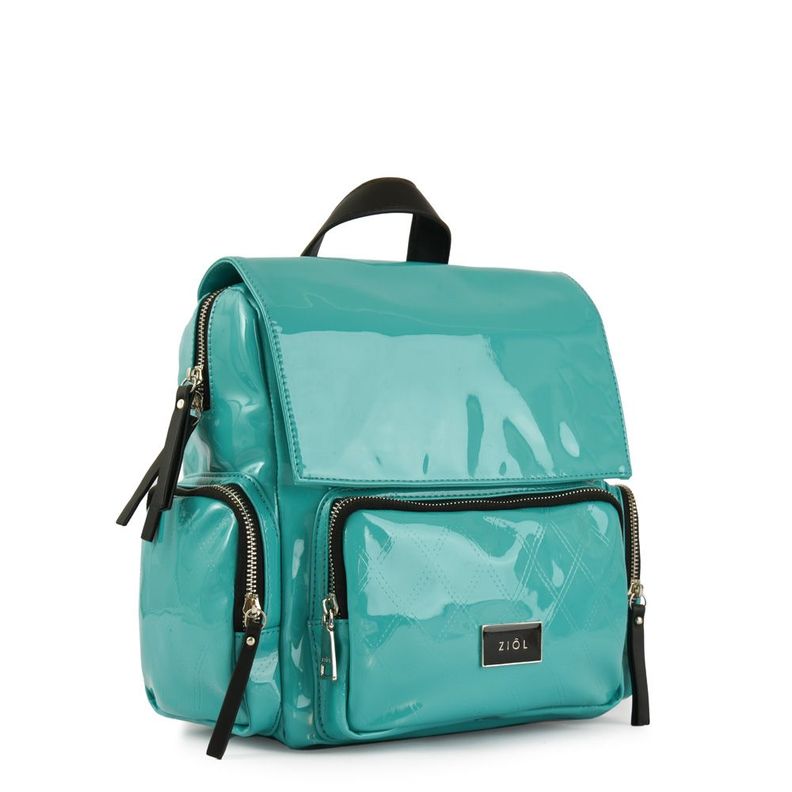 Mochila con tapa pequeña mila turquesa-1