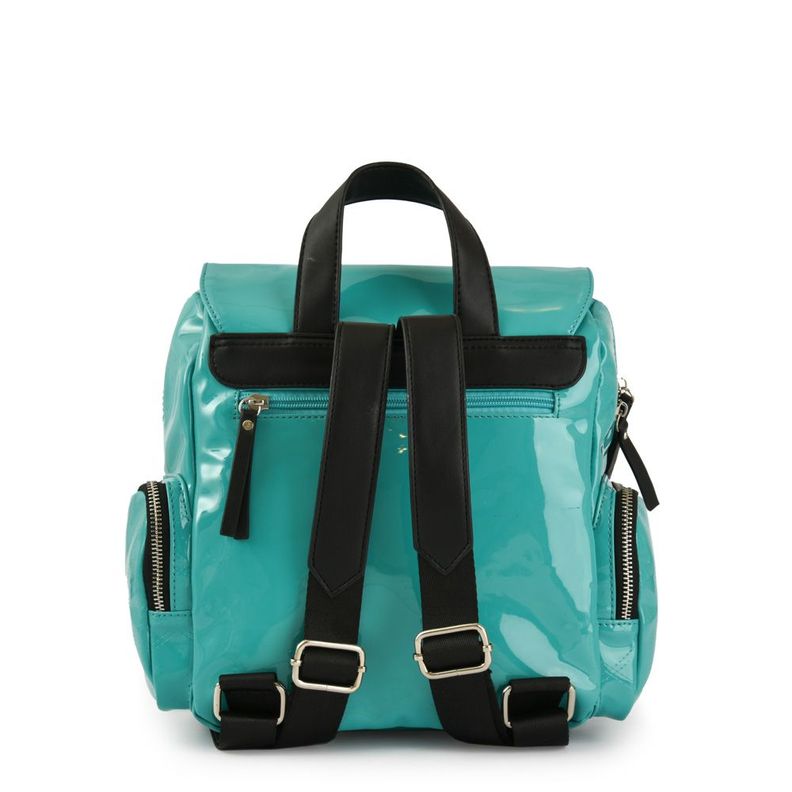 Mochila con tapa pequeña mila turquesa-2