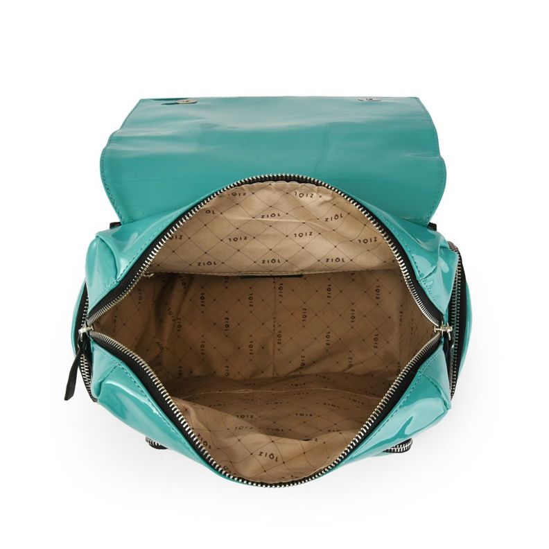 Mochila con tapa pequeña mila turquesa-3