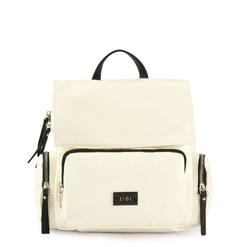 Mochila con tapa pequeña mila blanco-0