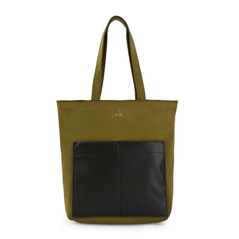 Cartera dos asas shopping grande lilen verde oliva-0