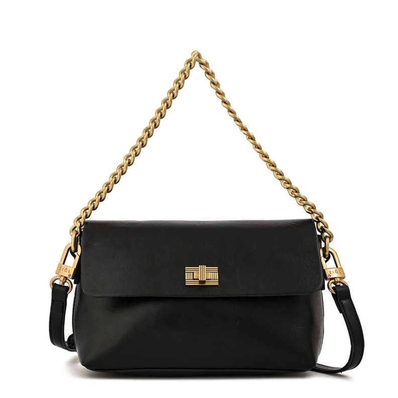 Cartera bandolera con tapa pequeña dorotea negro-0