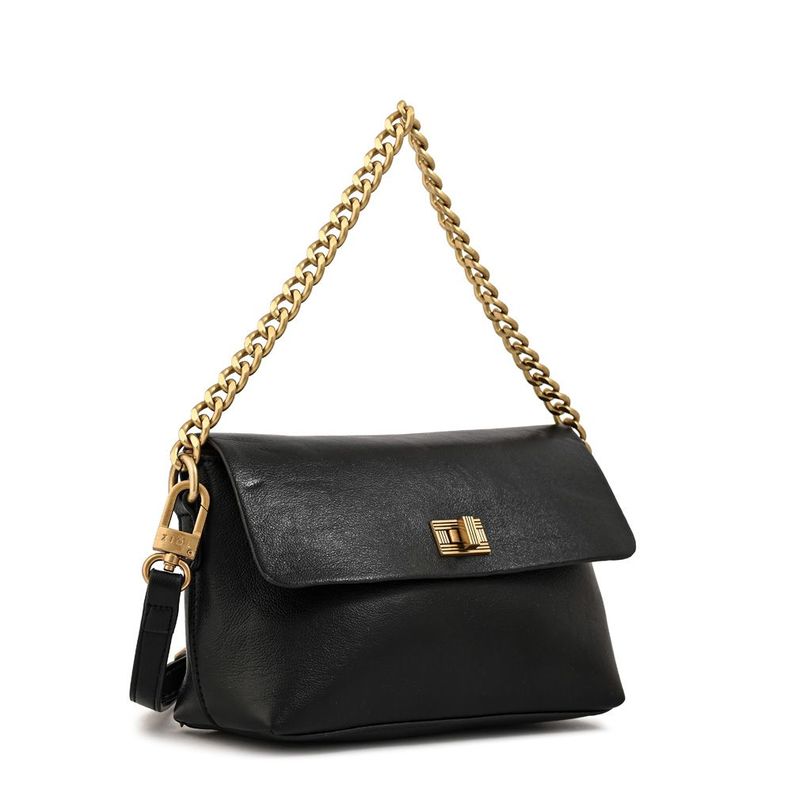 Cartera bandolera con tapa pequeña dorotea negro-1