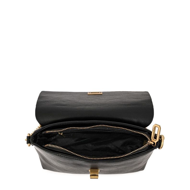Cartera bandolera con tapa pequeña dorotea negro-3