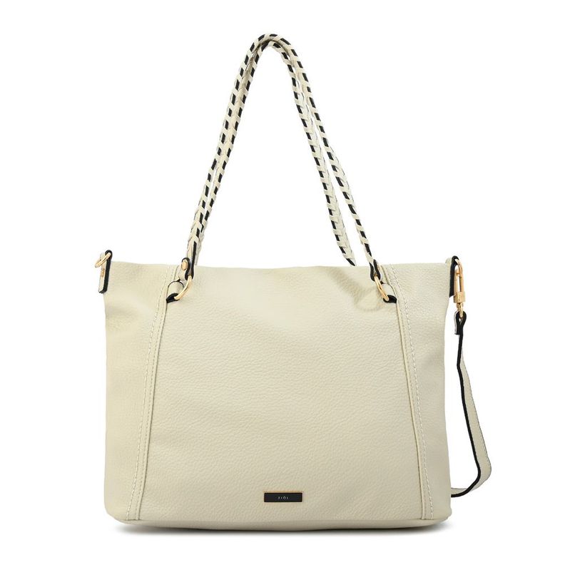 Cartera dos asas grande rosita blanco crudo-0