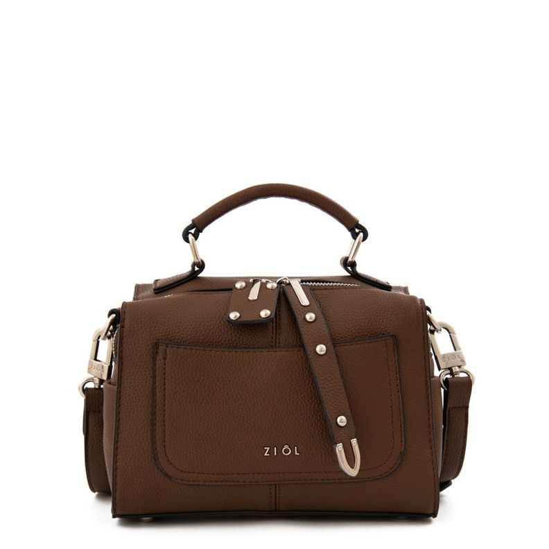 Cartera bandolera mediana hela café oscuro-0
