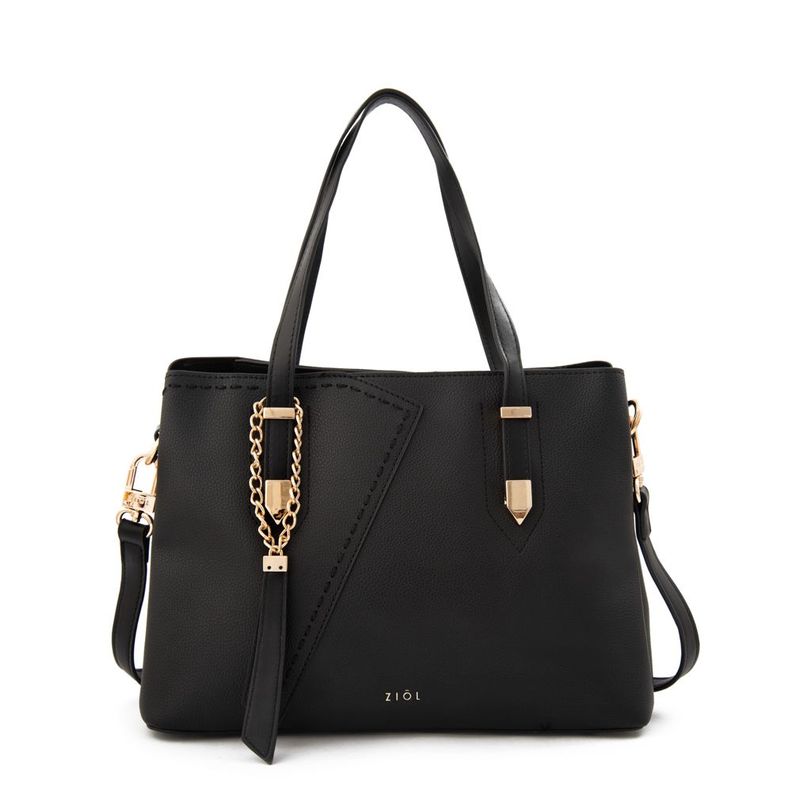 Cartera dos asas tres divisiones mediana biel negro-0
