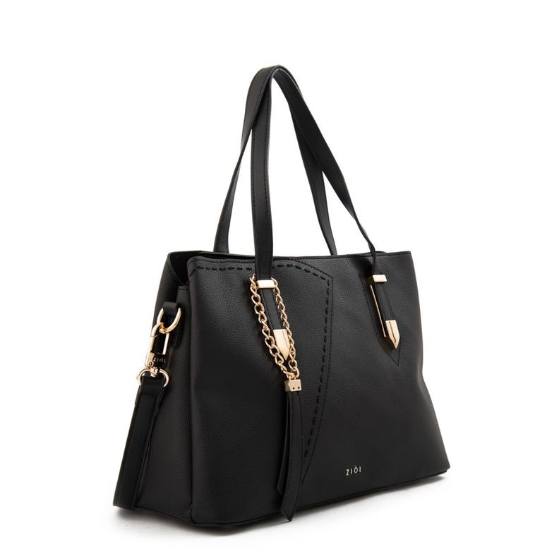 Cartera dos asas tres divisiones mediana biel negro-1