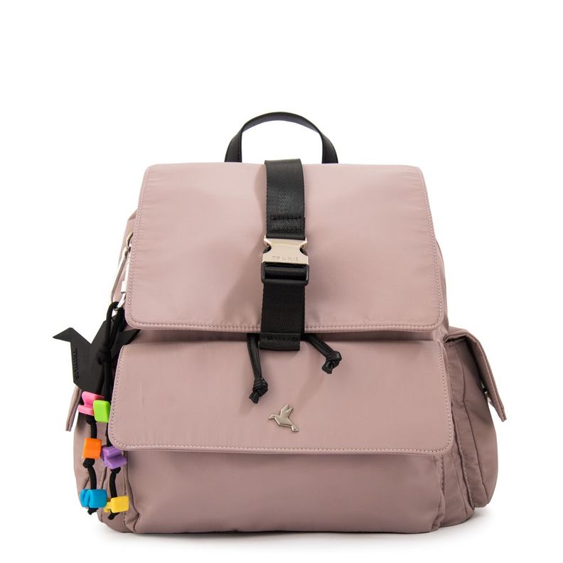 Mochila con tapa melania mediana rosa viejo Palo Rosa