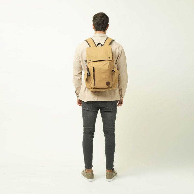Mochila Porta Notebook Grande Juan Beige Oscuro-4