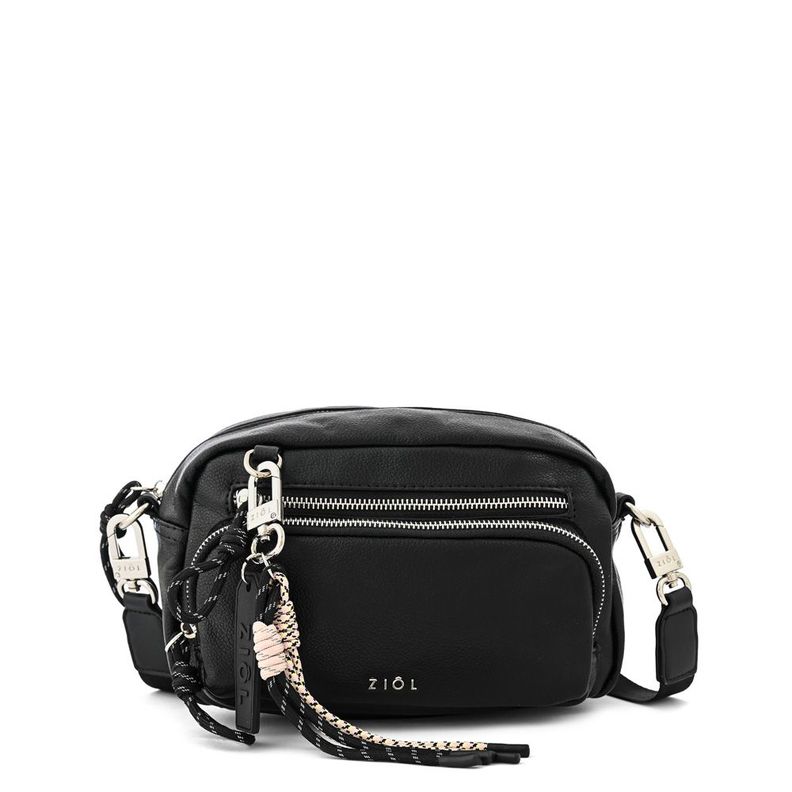 Cartera bandolera pequeña perlina negro especial-0