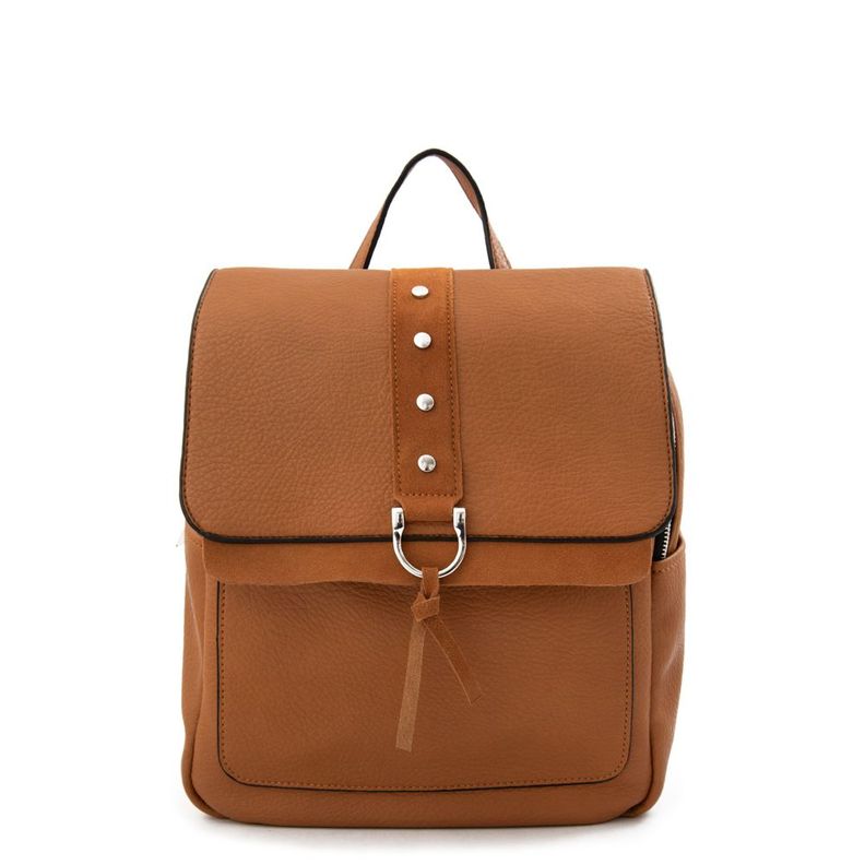 Mochila con tapa althea mediana camel Cafe