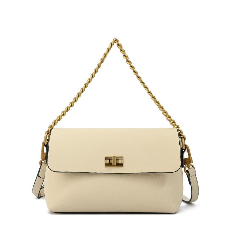 Cartera bandolera con tapa pequeña dorotea blanco crudo-0