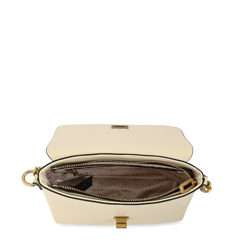 Cartera bandolera con tapa pequeña dorotea blanco crudo-3