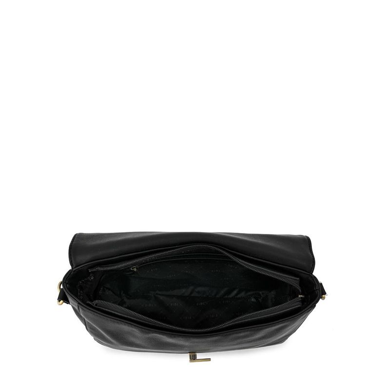 Cartera bandolera con tapa mediana doris negro-3