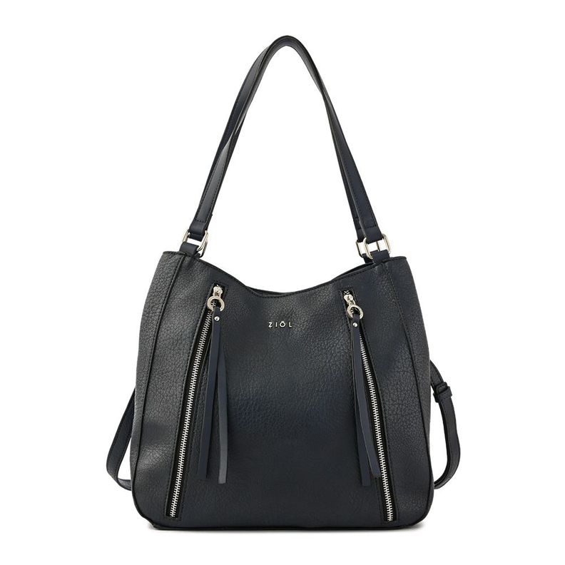 Cartera tote tres divisiones ozzy grande azul oscuro